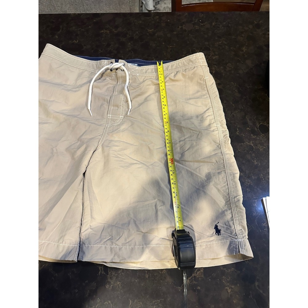 Polo Ralph Lauren Mens Swim Trunks Khaki Tan Cargo Board Shorts Size Large L